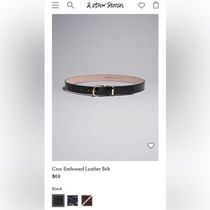 & Other Stories Croc Embossed Leather Belt